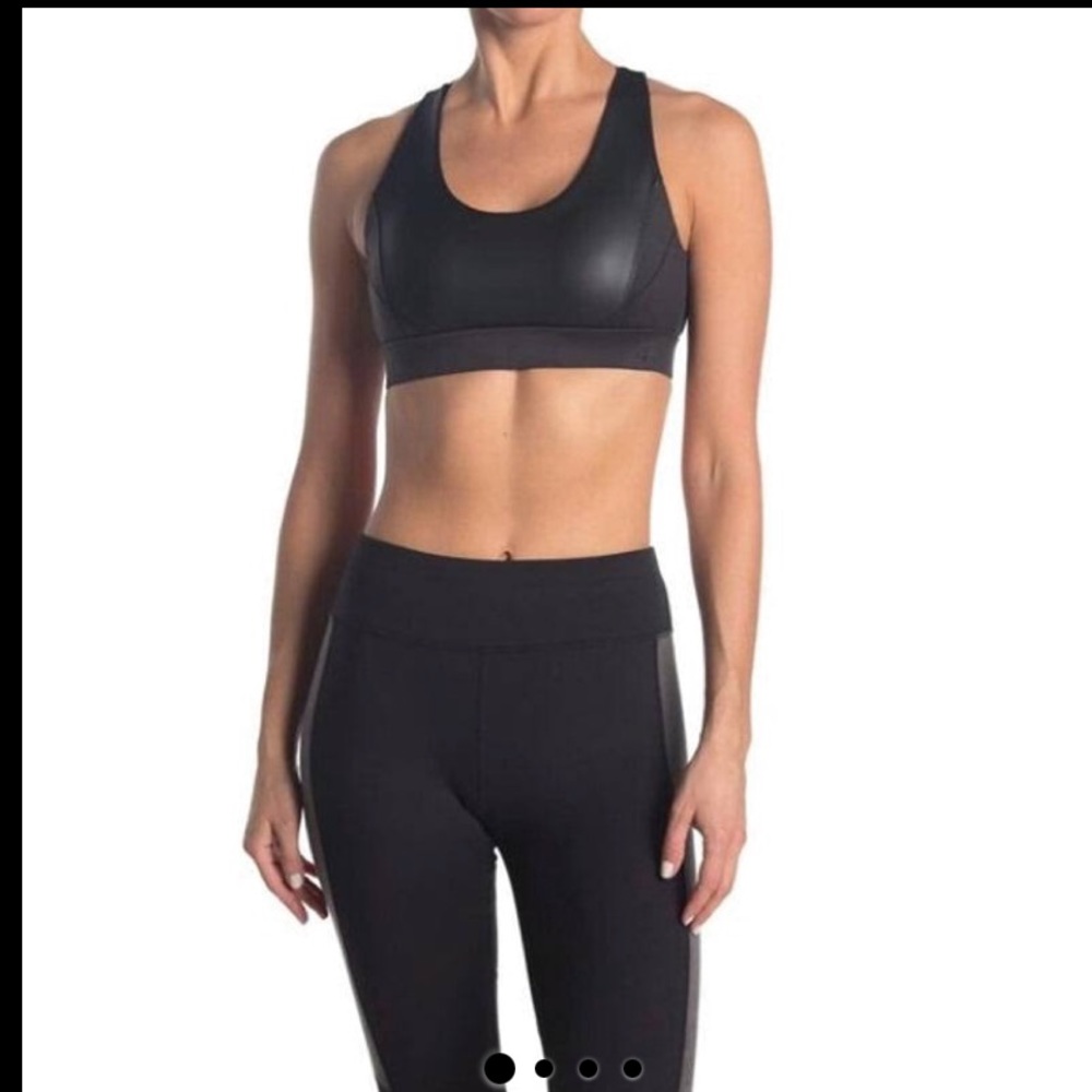 New Splendid  part pleather sports bra.